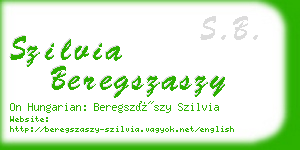 szilvia beregszaszy business card